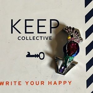 COPY - Keep collective parrot bird jeweled focal charm. Vibrant.